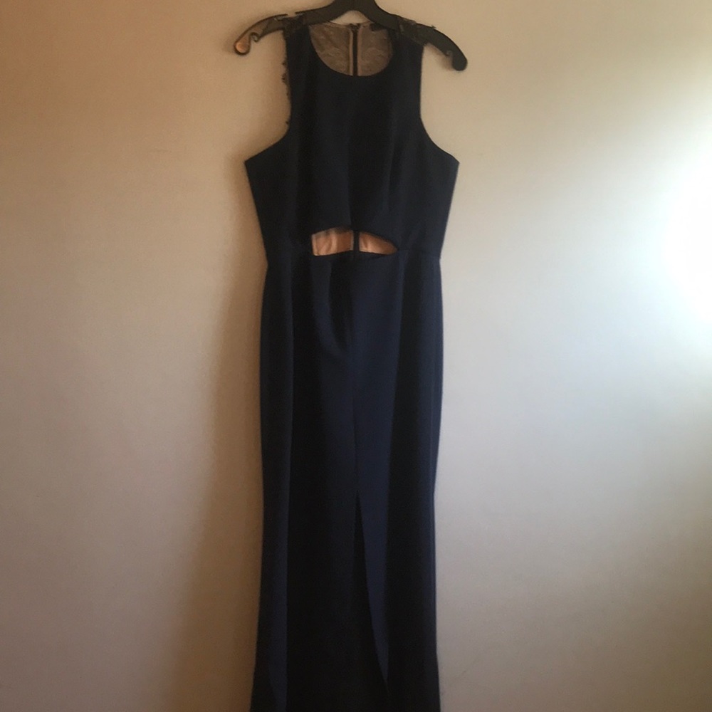 BCBG long navy blue dress!